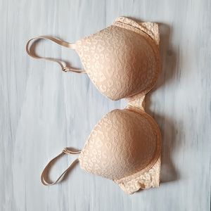 Pink wear everywhere push up lace leopard print bra